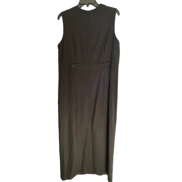 VTG GAP black long Sleeveless midi button down dress size 8 - Picture 4 of 9